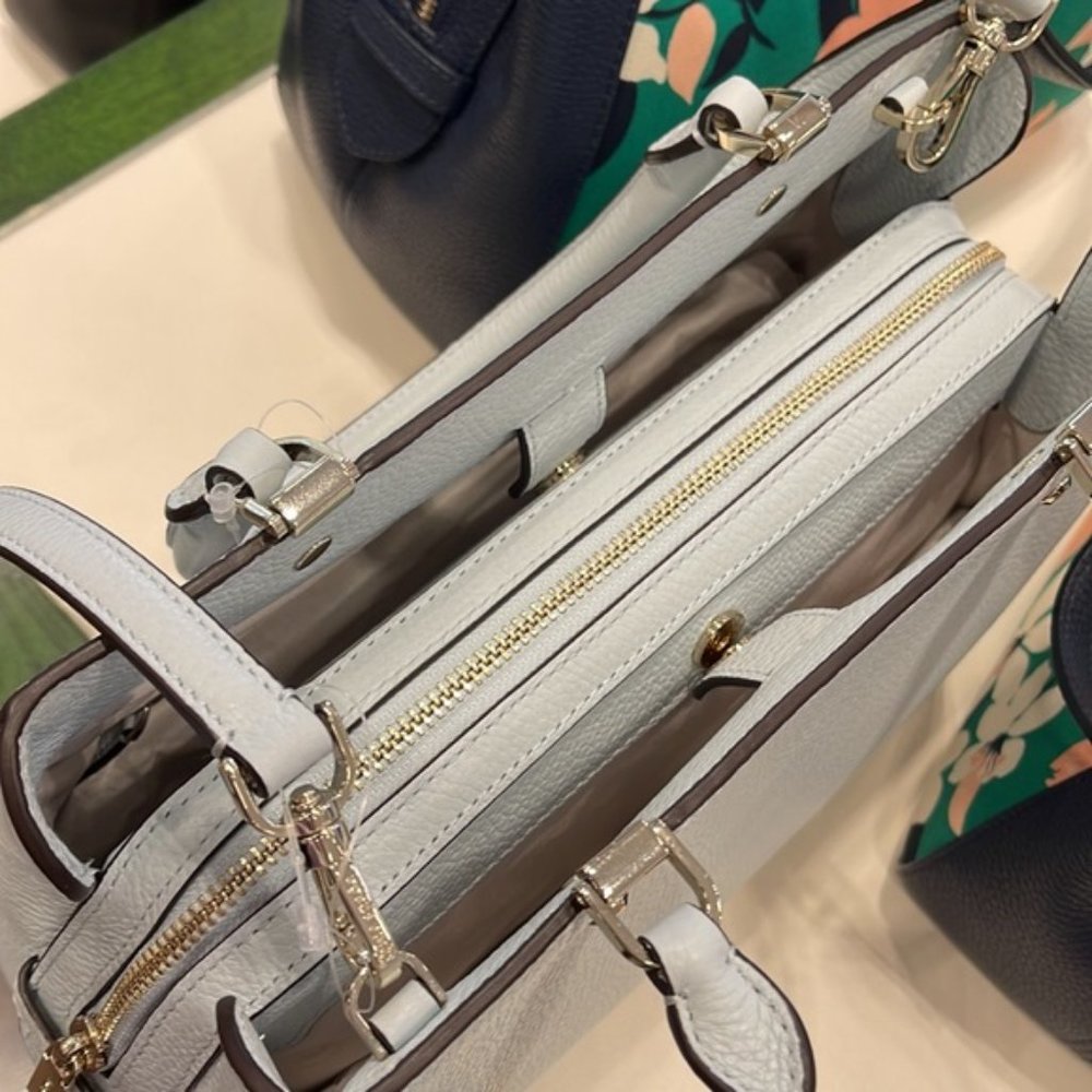 Kate Spade Leila Medium Triple Compartment Satchel Hazy Morning Color - Picture 14 of 16